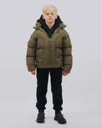 YOUTS Boys Hybrid Coat in Forest Green