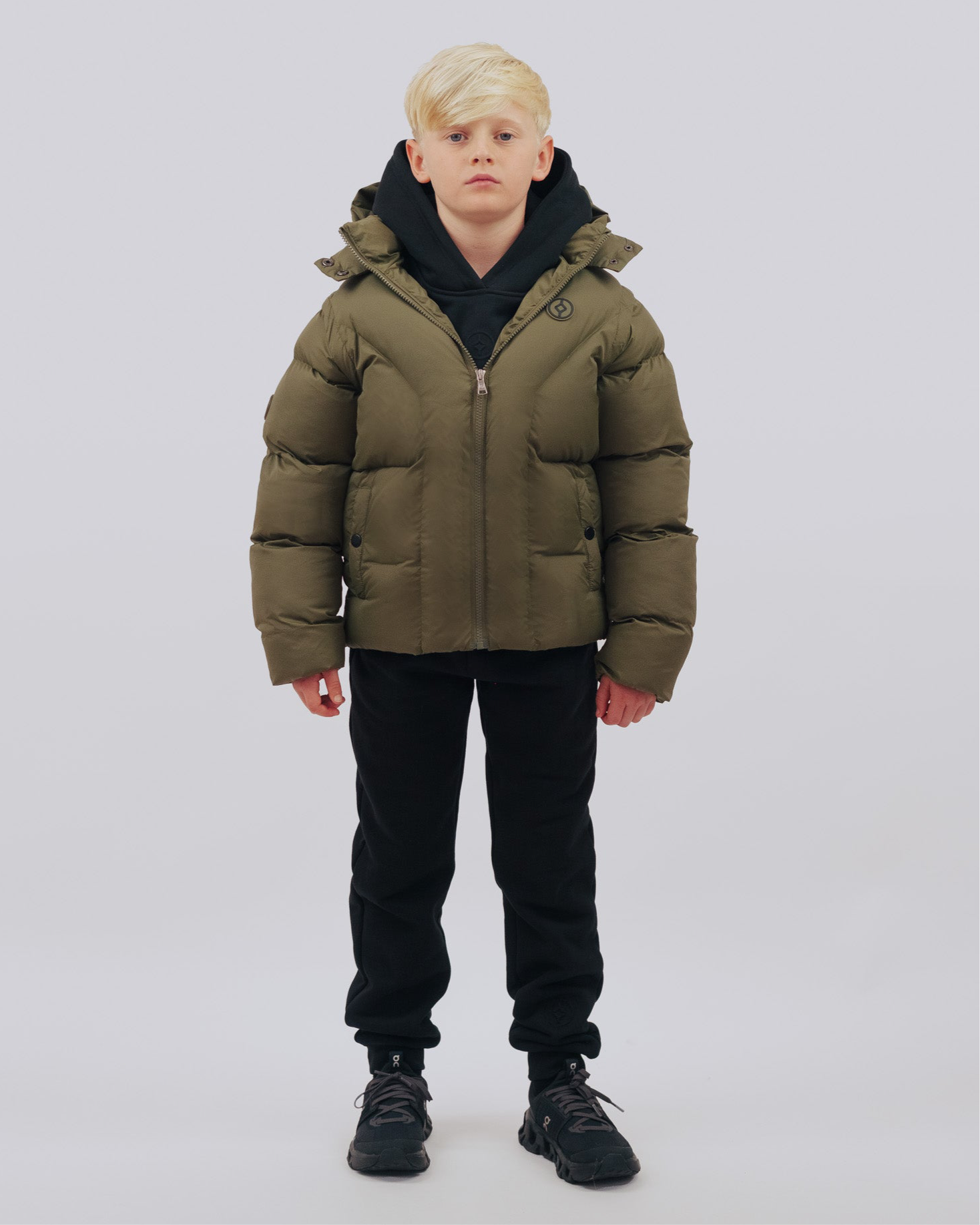 YOUTS Boys Hybrid Coat in Forest Green