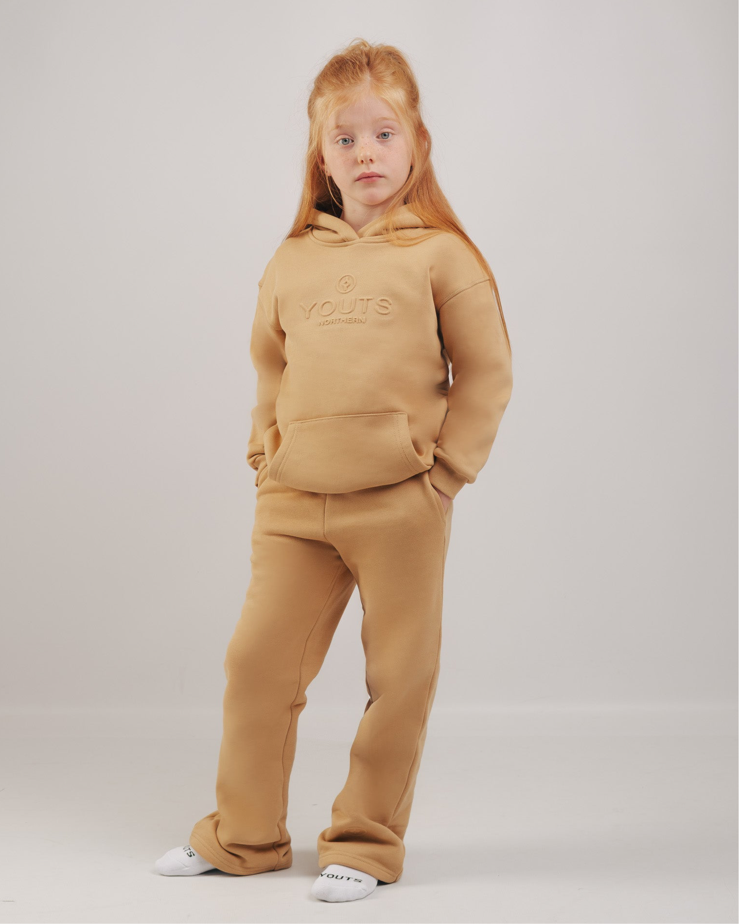 YOUTS Wide Leg Joggers in Tan