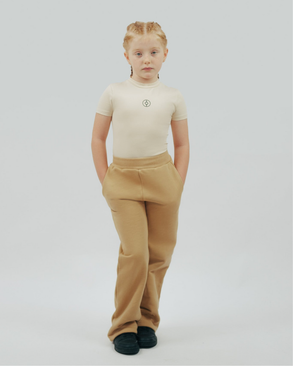 YOUTS Girls Tuck Tee Bodysuit in Tan