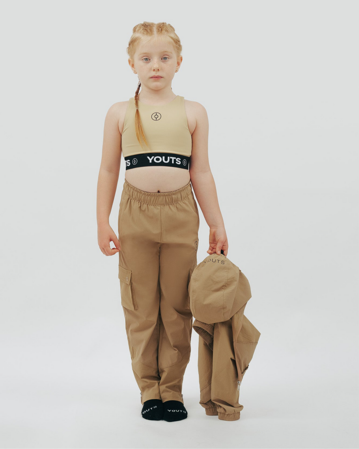 YOUTS Girls Tech Crop Top in Sand