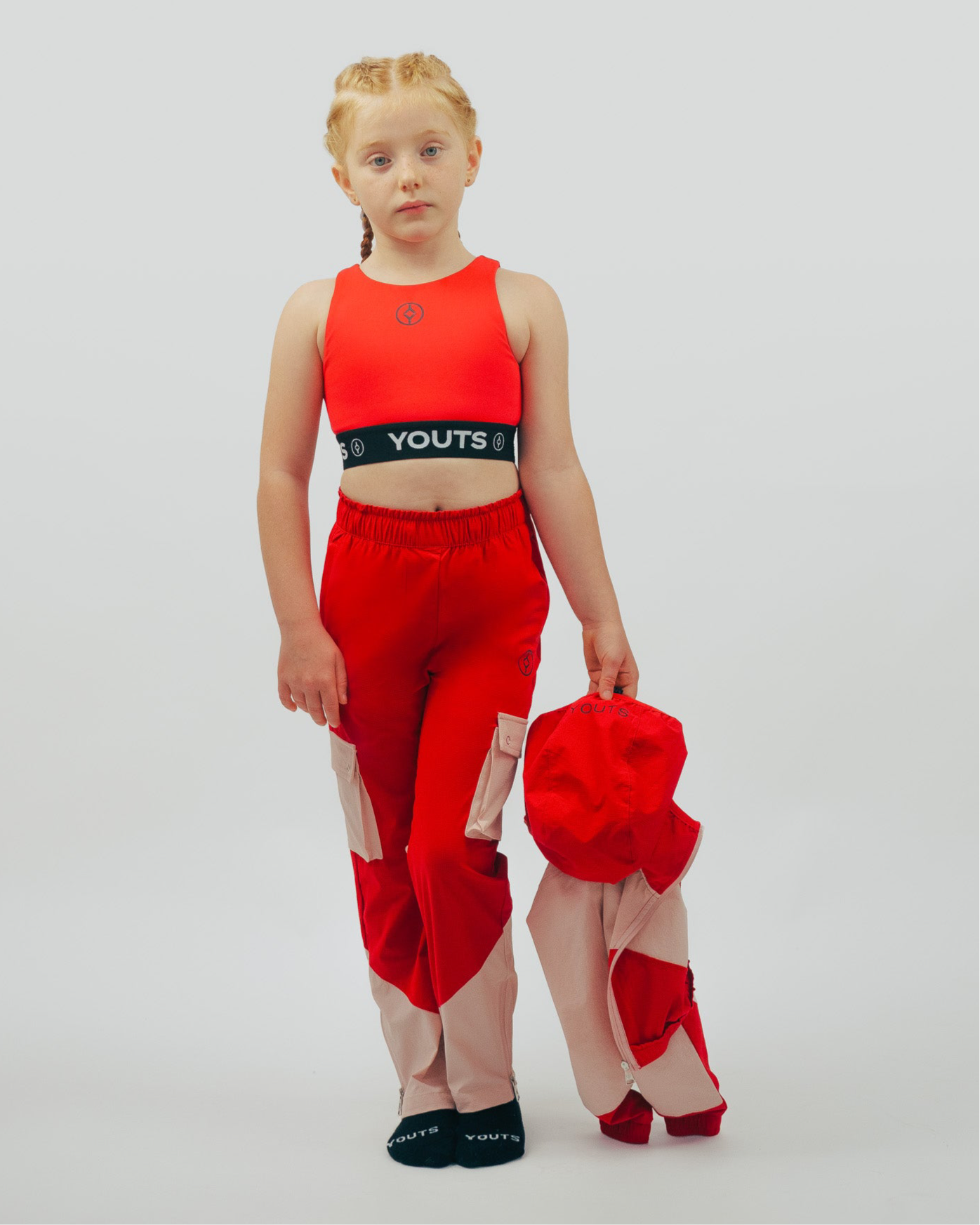 YOUTS Girls Tech Tracksuit in Cherry