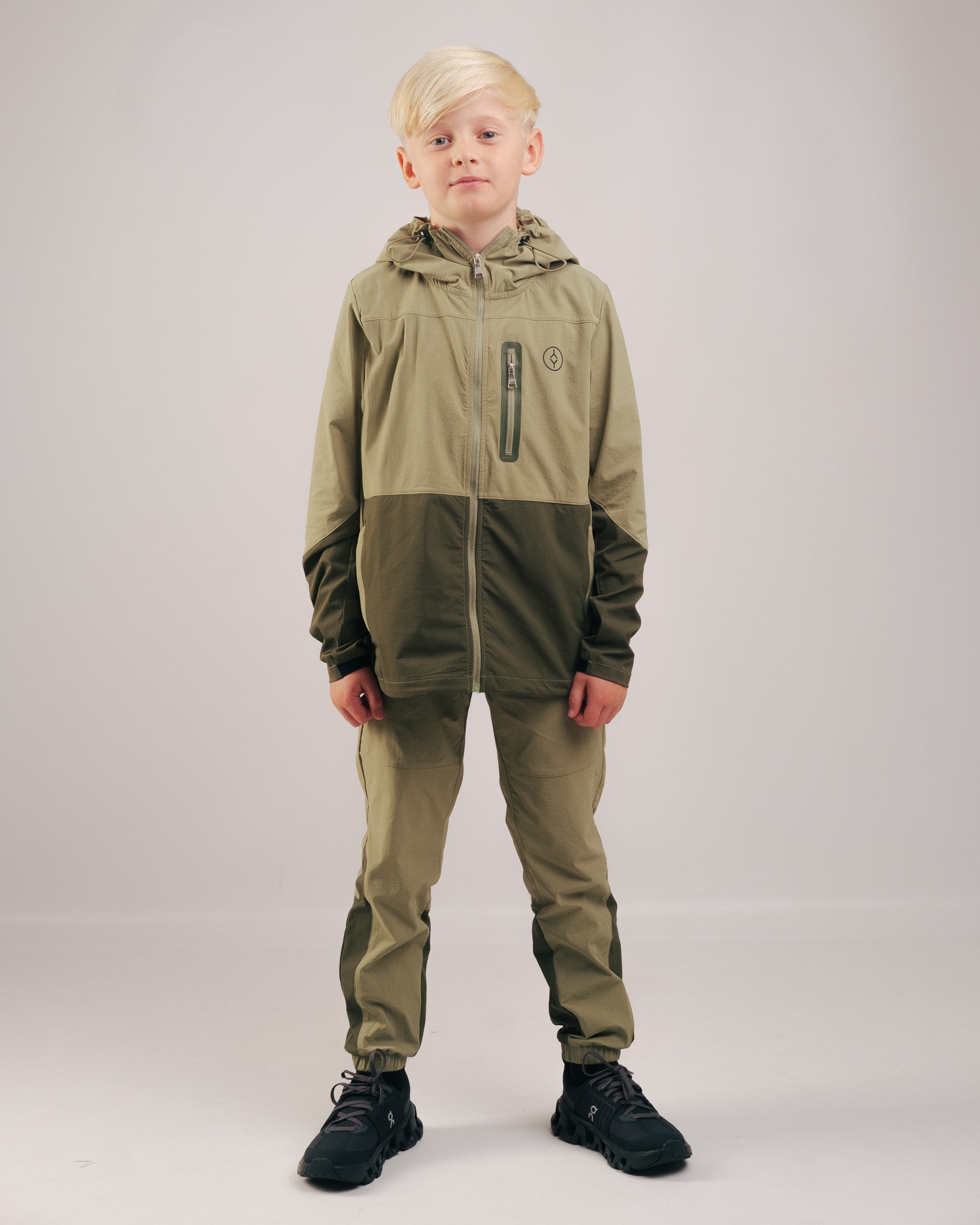 YOUTS Boys Tech Tracksuit in Forest Green
