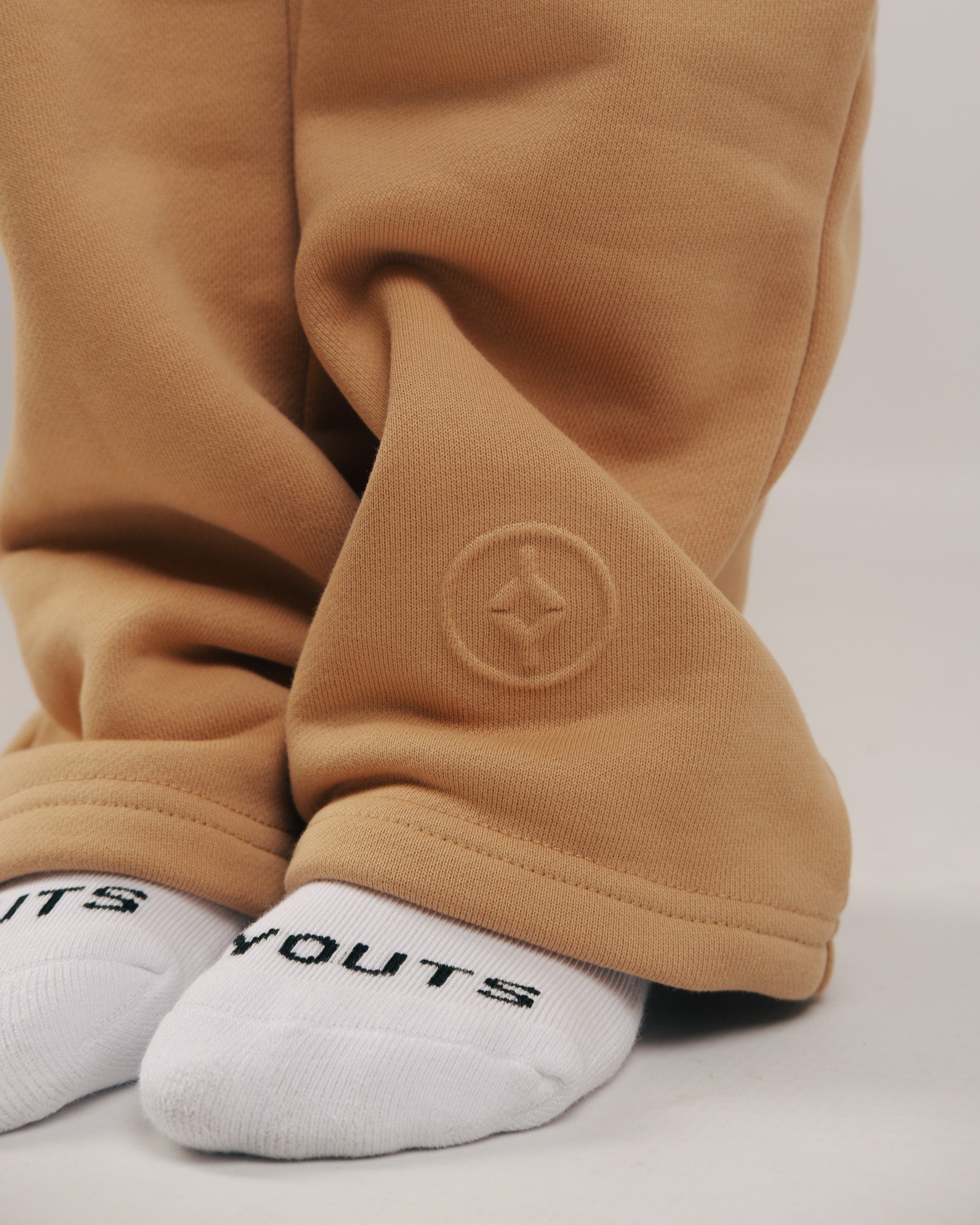 YOUTS Wide Leg Joggers in Tan
