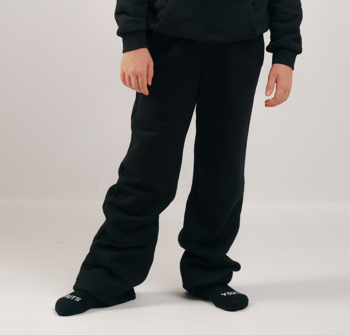 YOUTS Wide Leg Joggers in Black