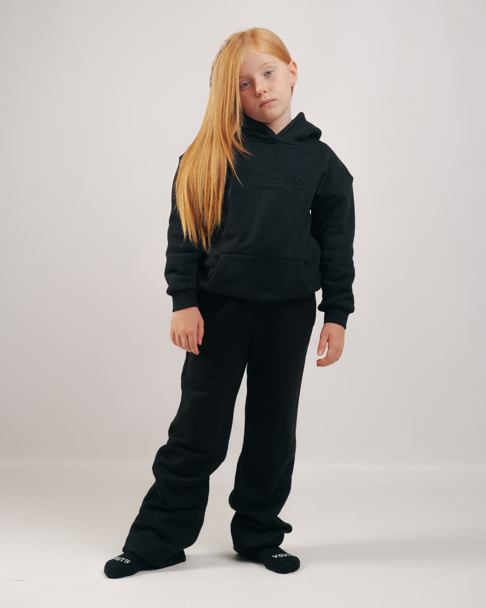 YOUTS Wide Leg Joggers in Black
