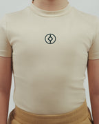 YOUTS Girls Tuck Tee Bodysuit in Tan